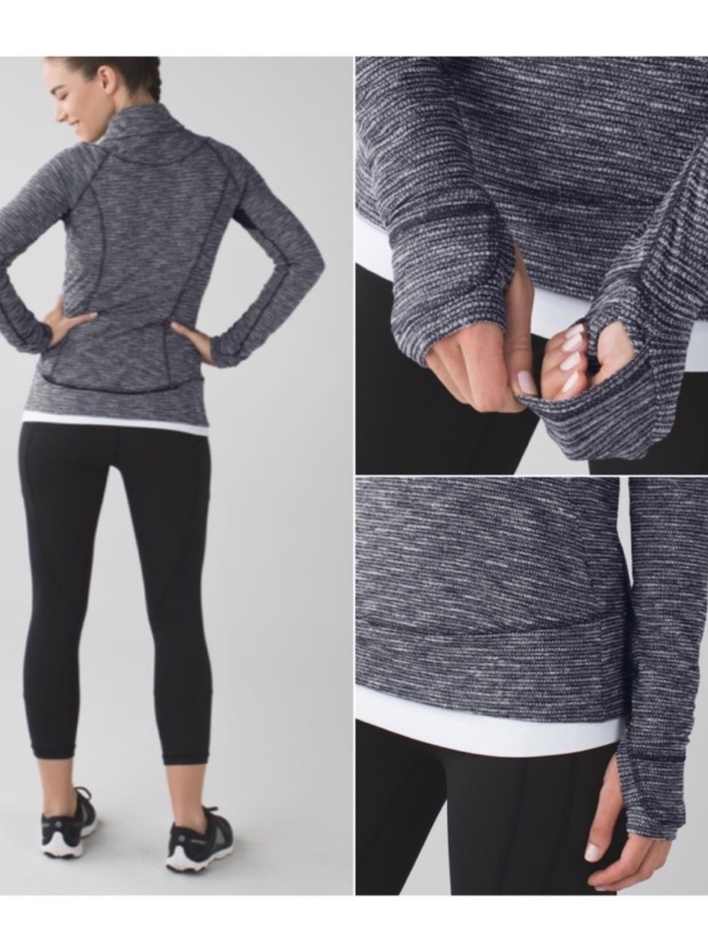 Lululemon Think Fast Pullover
Size 4 Heathered Grey Thumbhole Athletic Jacket